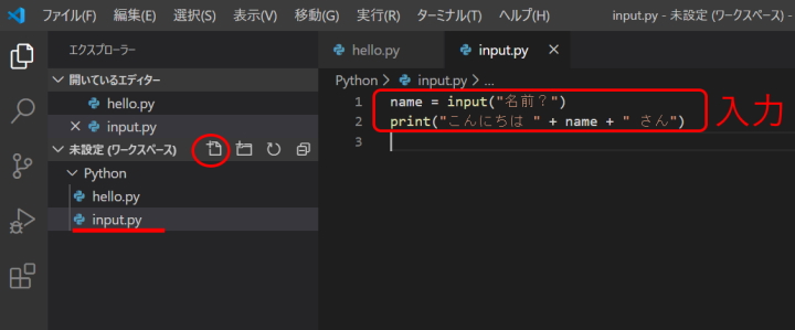 visual studio code python input